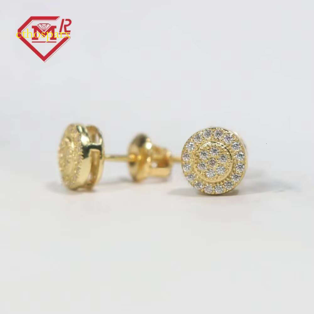 Hip hop for men, sier screw back cluster Vvs chilled with sandstone earrings