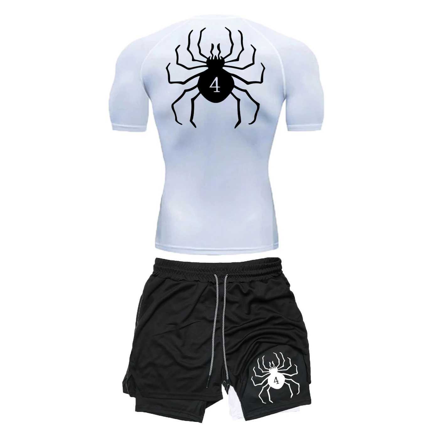 Anime Hunter X Hunter Compression Shirt Set Performance Set Mens Athletic Workout Quick Dry T+ Bilayer Shorts X250701