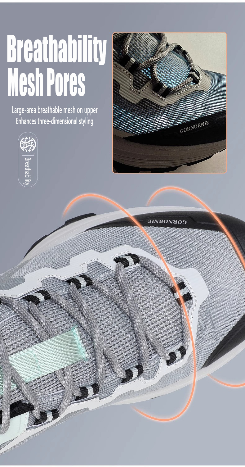 Low-top thick-soled rebound wear-resistant lightweight outdoor light cross-country running and hiking shoes