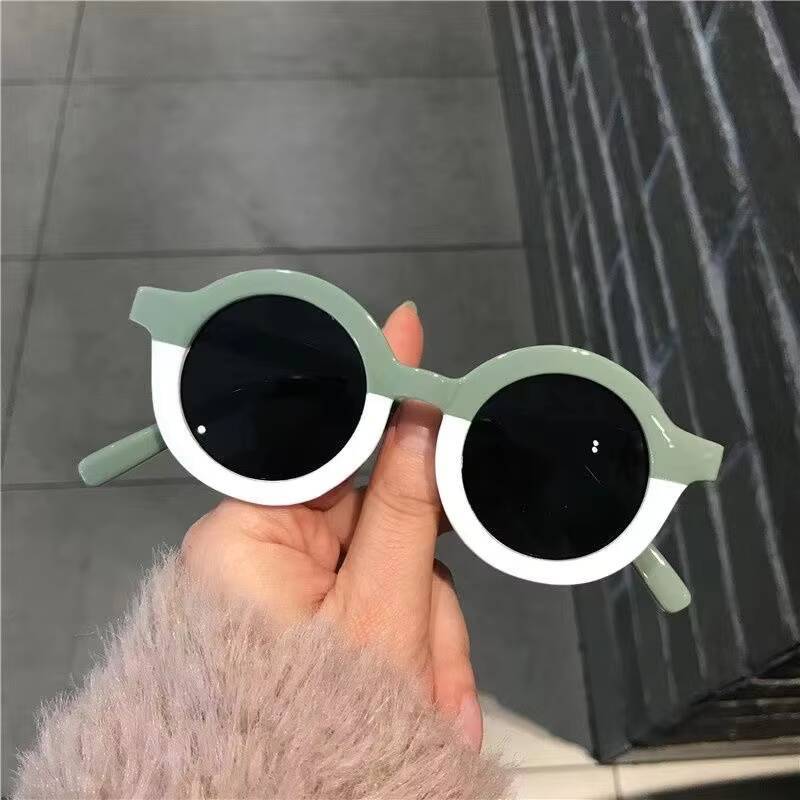 New Splicing Colour Round Cute Kids Sunglasses UV400 Boy Girls 1-7 Years Old Lovely Baby Sun Glasses Children Oculos De Sol ddmyshoesvip Z260305