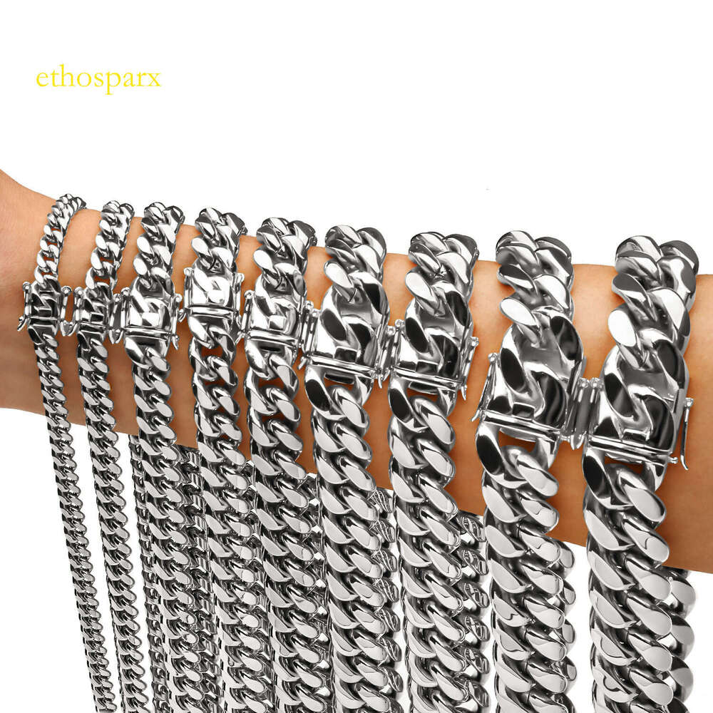 Stainless Steel Non Tonish Density 8Mm 10Mm 12Mm 14Mm 16Mm Wide Miami Cuban Link Chain Mens Necklaces Designer Necklace Jewelry For Party Gift