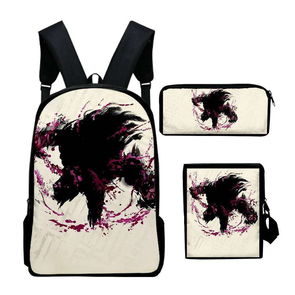 Fashion Novelty Wild Hearts Game 3D Print 3pcs/Set pupil School Bags Laptop Daypack Backpack Inclined shoulder bag Pencil Case