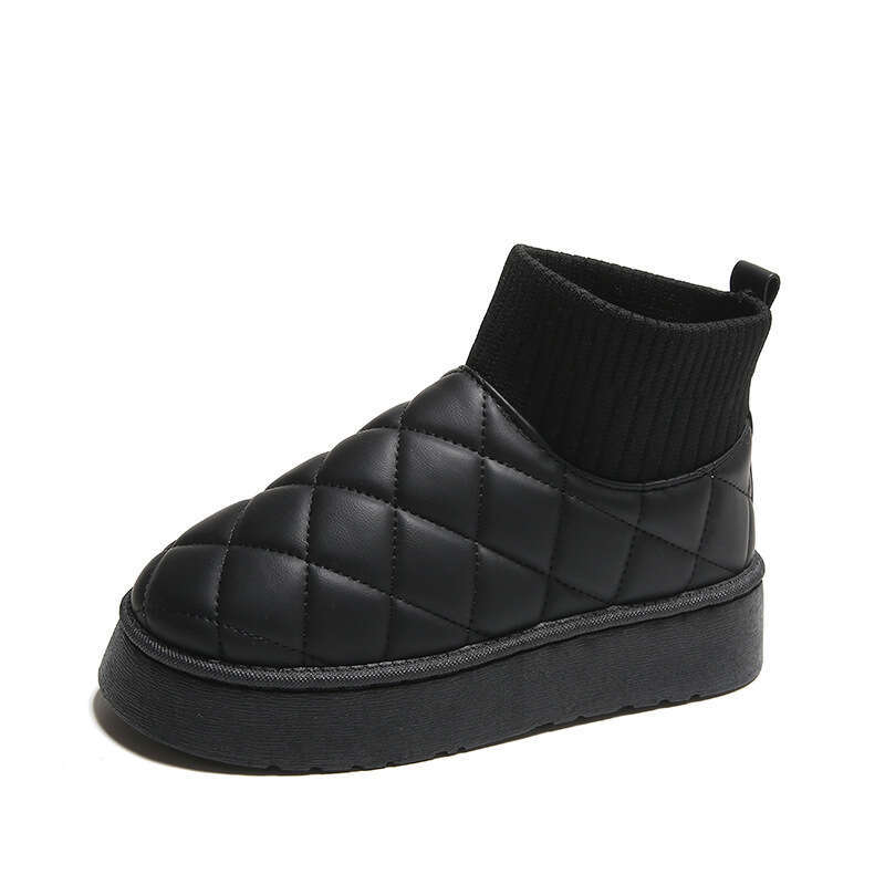 New Winter Trendy Free shipping Women's Snow Fleece Lining, Thickened and Warm, Bread Cotton Shoes, Short Boots with Thick Soles