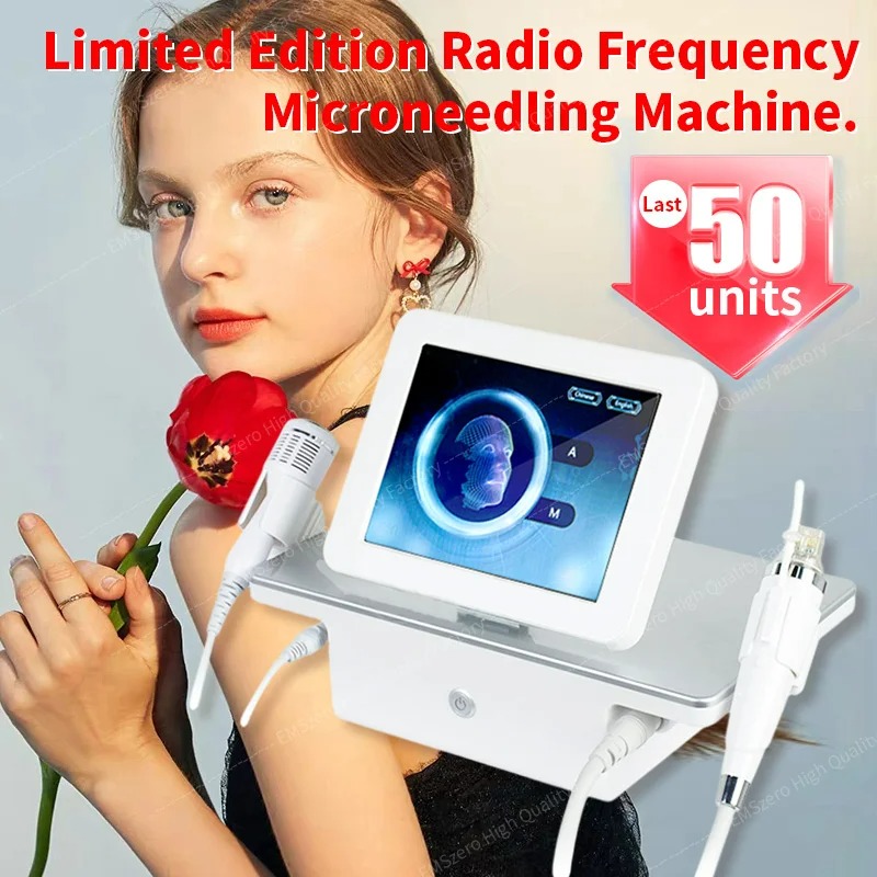 Gold Rf Microneedle Skin Rejuvenation Device, Rf Microneedling Machine Highly Effective Anti-Aging Skin Tightening, Beauty Salon Acne and Scar Removal