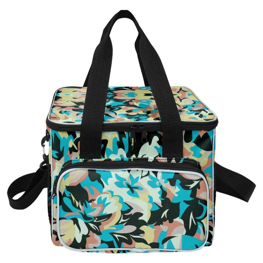 Hip Hop Novelty picnic Crossbody Art Fragmented flowers More Big Lunch Bag 3D Print Thermal insulation Food Handbags Ice Bags