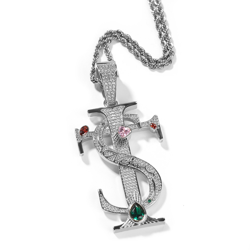 Luxury Jewelry High Quality Fashion TS Cross Pendant Necklace Men Trendy Versatile Iced Out Hip Hop Moissanite Accessory Pass the diamond tester