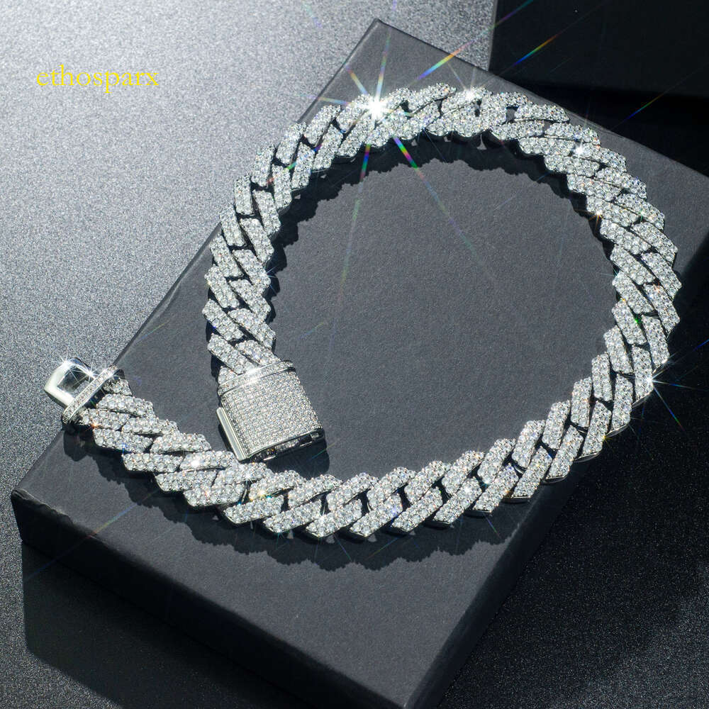 vvs moissanite cuban link pendant designer for men Fine jewelry pass dia tester iced out Miami14mm chain necklace Sterling Sier necklaces