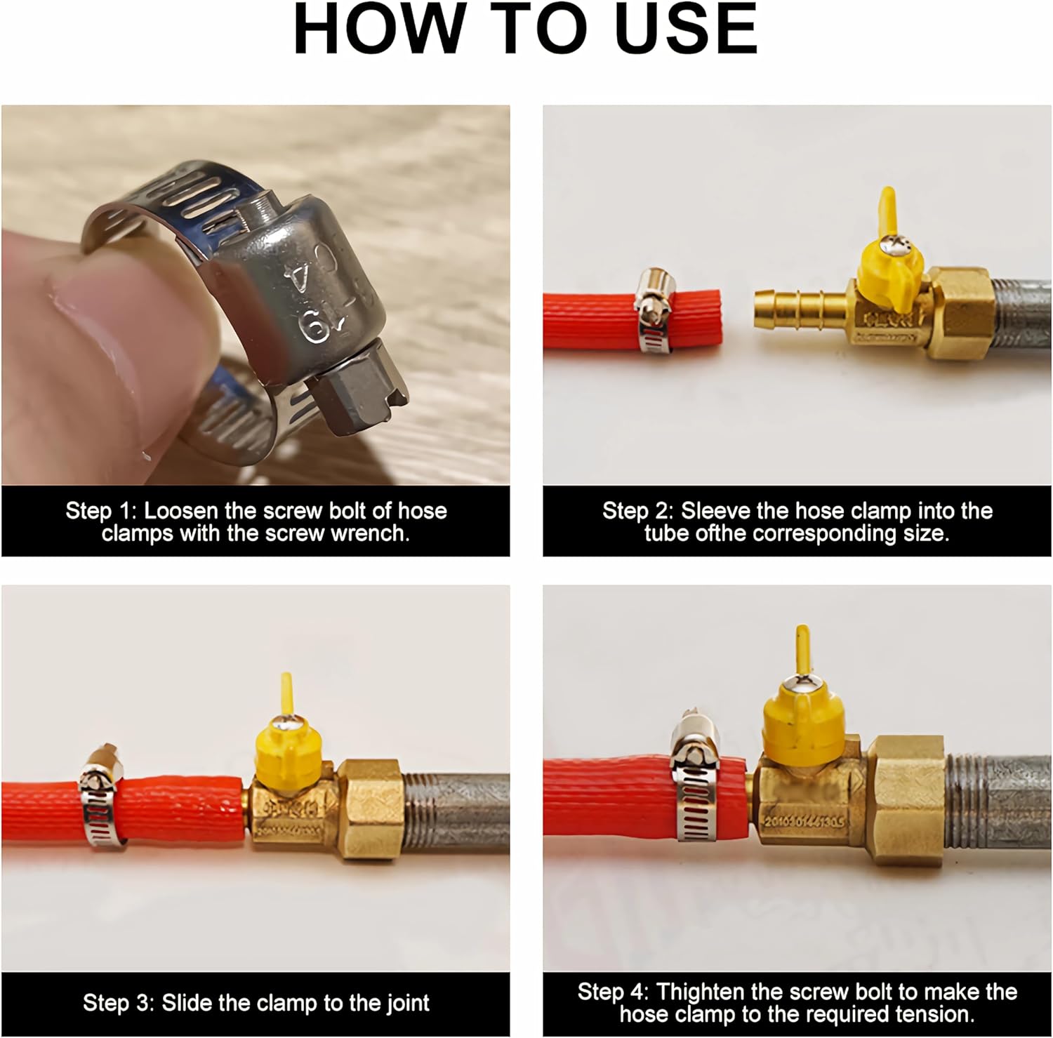 Hose Clamps 185PCS Assortment Kit, 304 Stainless Steel, Radiator Hose Clamps, Multi-size Adjustable Range 1/4-2in(6-51mm) with 2pcs Socket Wrench for 