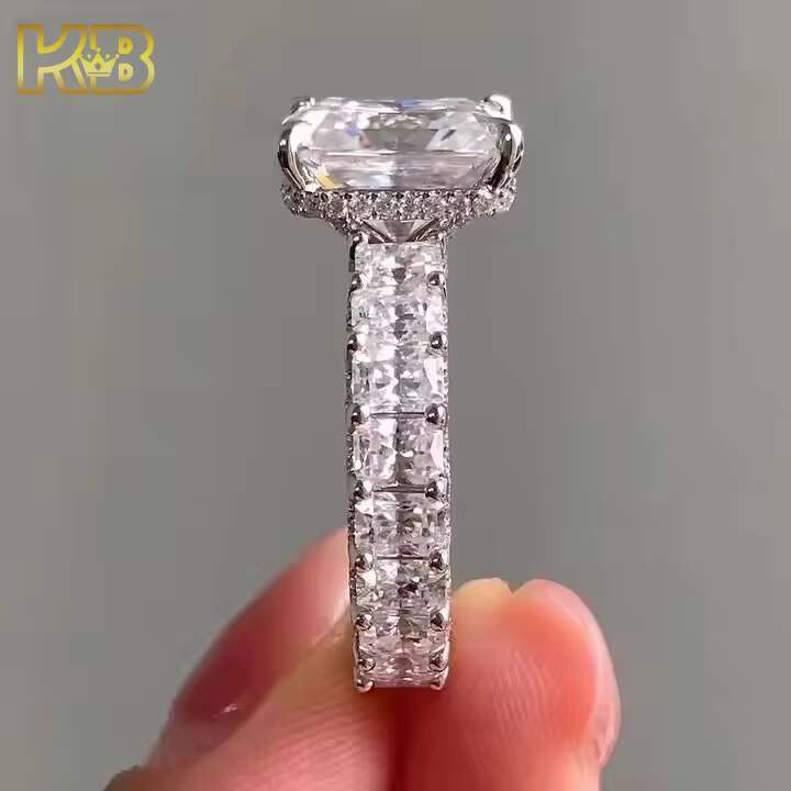 Luxury Moissanite Wedding Band Super White Baguette Stones Full Eternity Ring Iced Out Design for Men Women