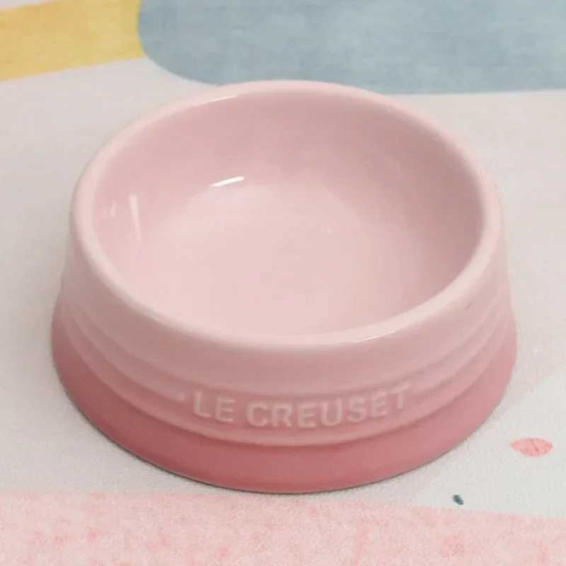 Ceramic colored cat bowl Pet bowl Cat bowl High foot protection Large diameter Large size cannot be turned over Y250630