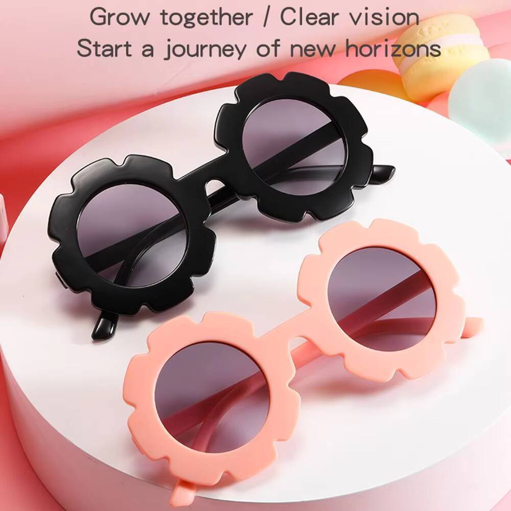 Vintage Kids Child Sun Glasses Round Flower Baby Children UV400 Sport Sunglasses Girls Boys for kids over 5 years old ddmyshoesvip Z260305