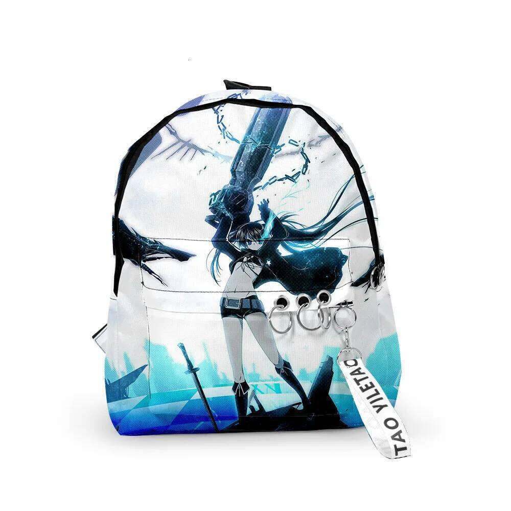2025Fashion Novelty Black Rock Shooter Boys/Girls School Bags 3D Print Keychains Oxford Waterproof Cute Small Backpacks designer shoes