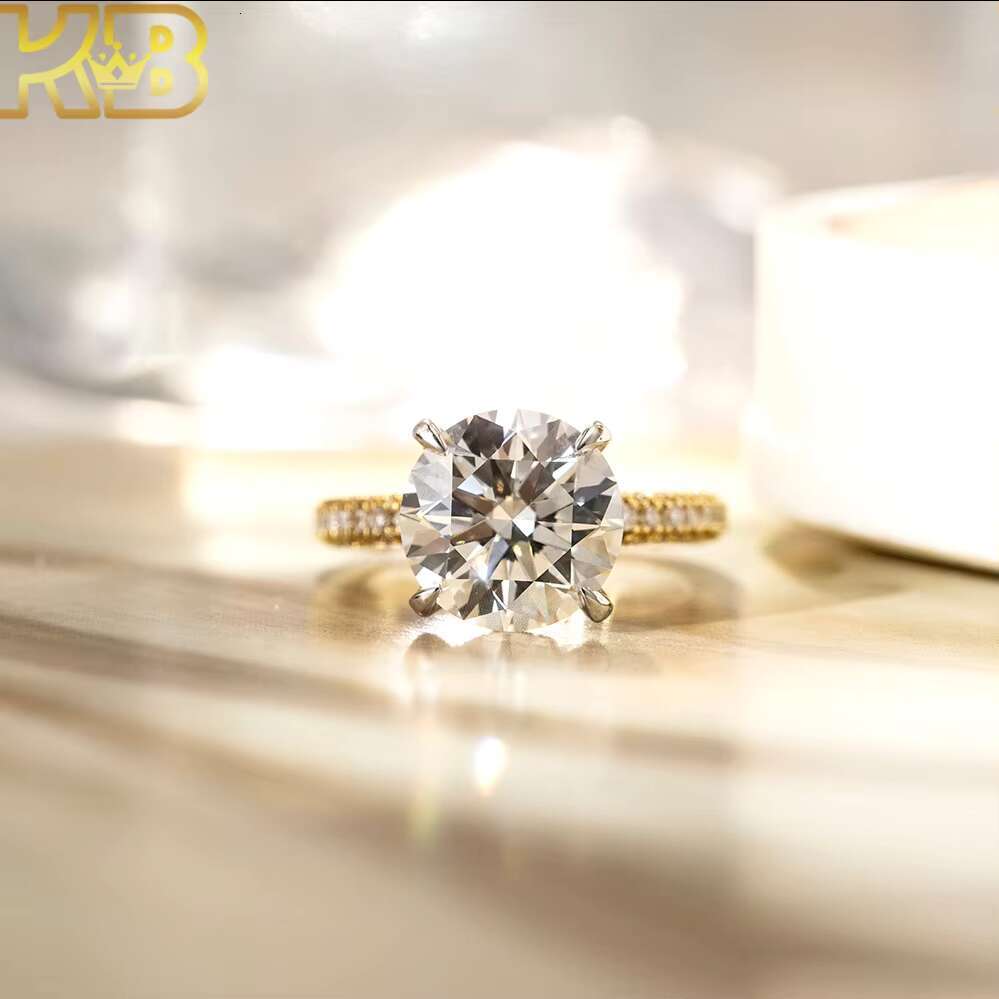 Lab Grown Diamond Engagement Ring Round Cut IGI Certified VVS Clarity D Color Luxury Jewelry for Wedding Anniversary Gifts