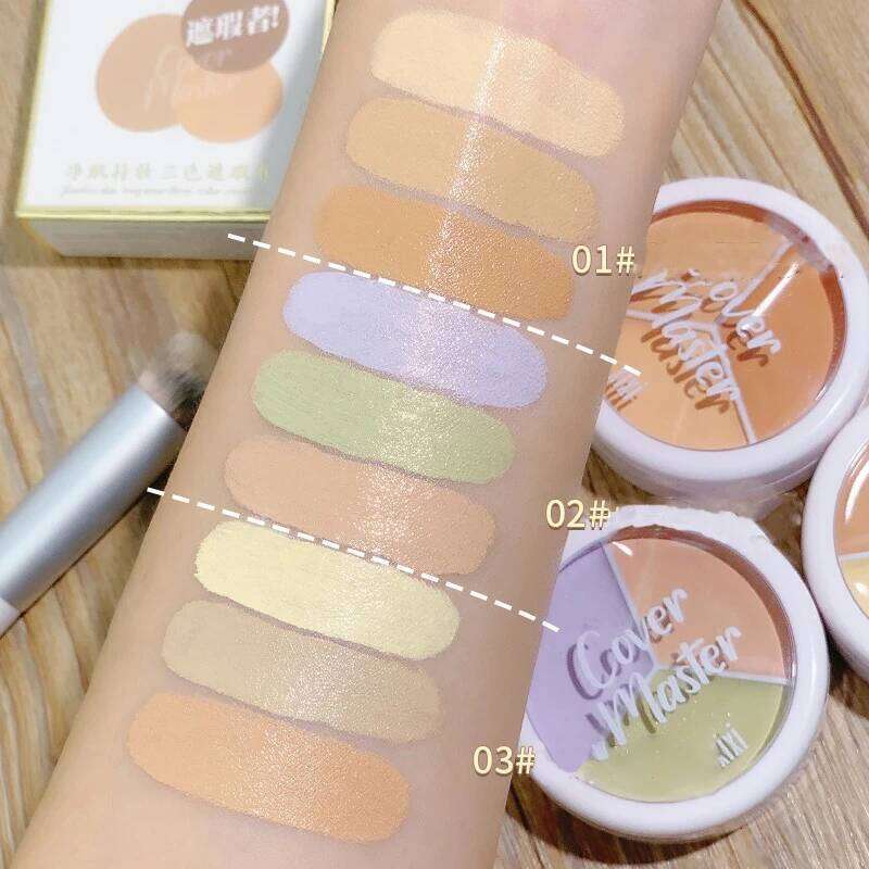 3 colors Concealer Dark Circles Corrector high coverage Green Nose Contour Shading Cream Palette Face Base Beauty Korean Makeup X250701