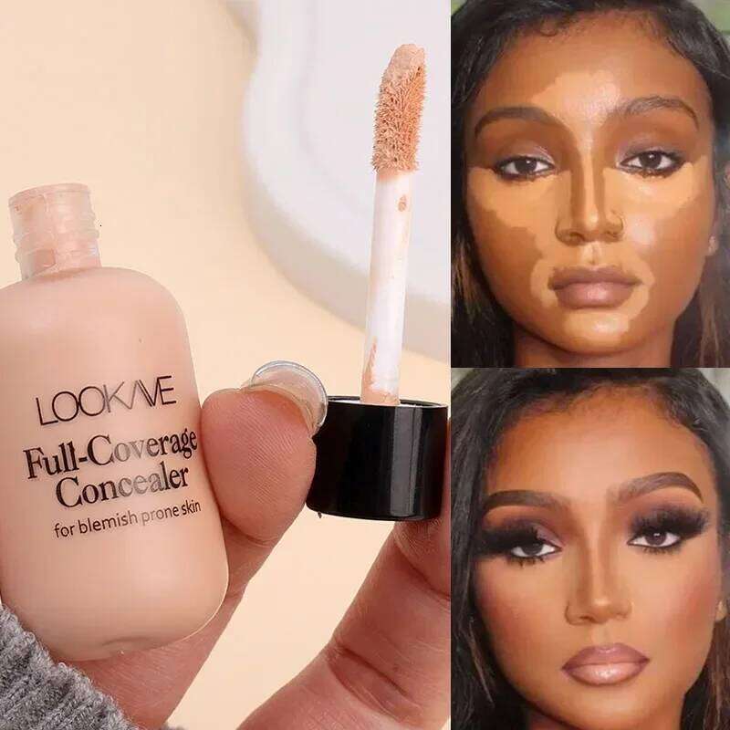 Full Coverage Acne Dark Circles Concealer Cream Waterproof Matte Oil Control Lasting Liquid Foundation Facial Makeup Cosmetics X25070