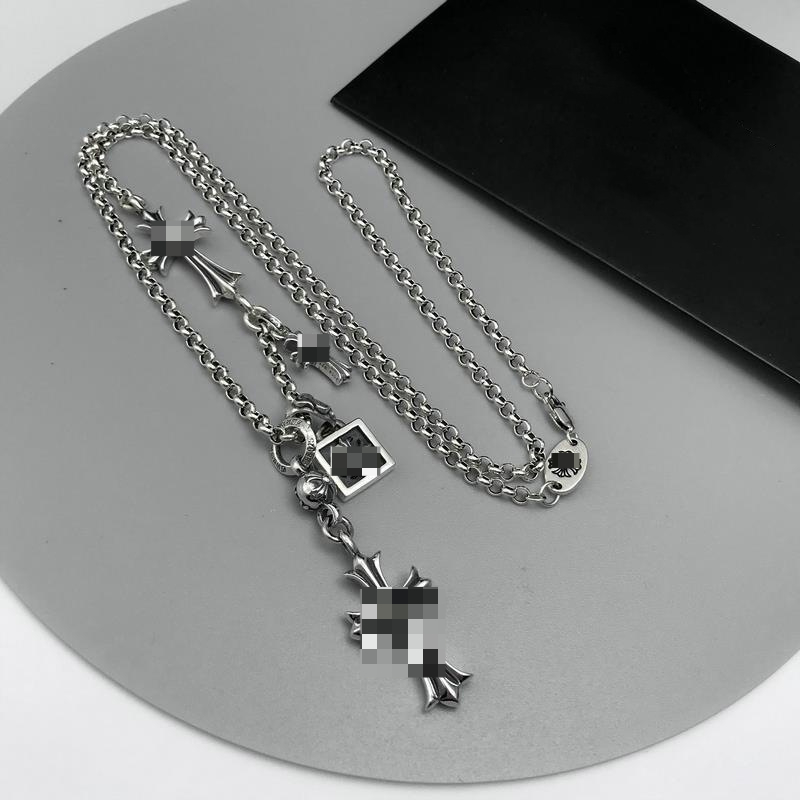 Cross Necklace Women's Personality Long Double Pendant Necklace