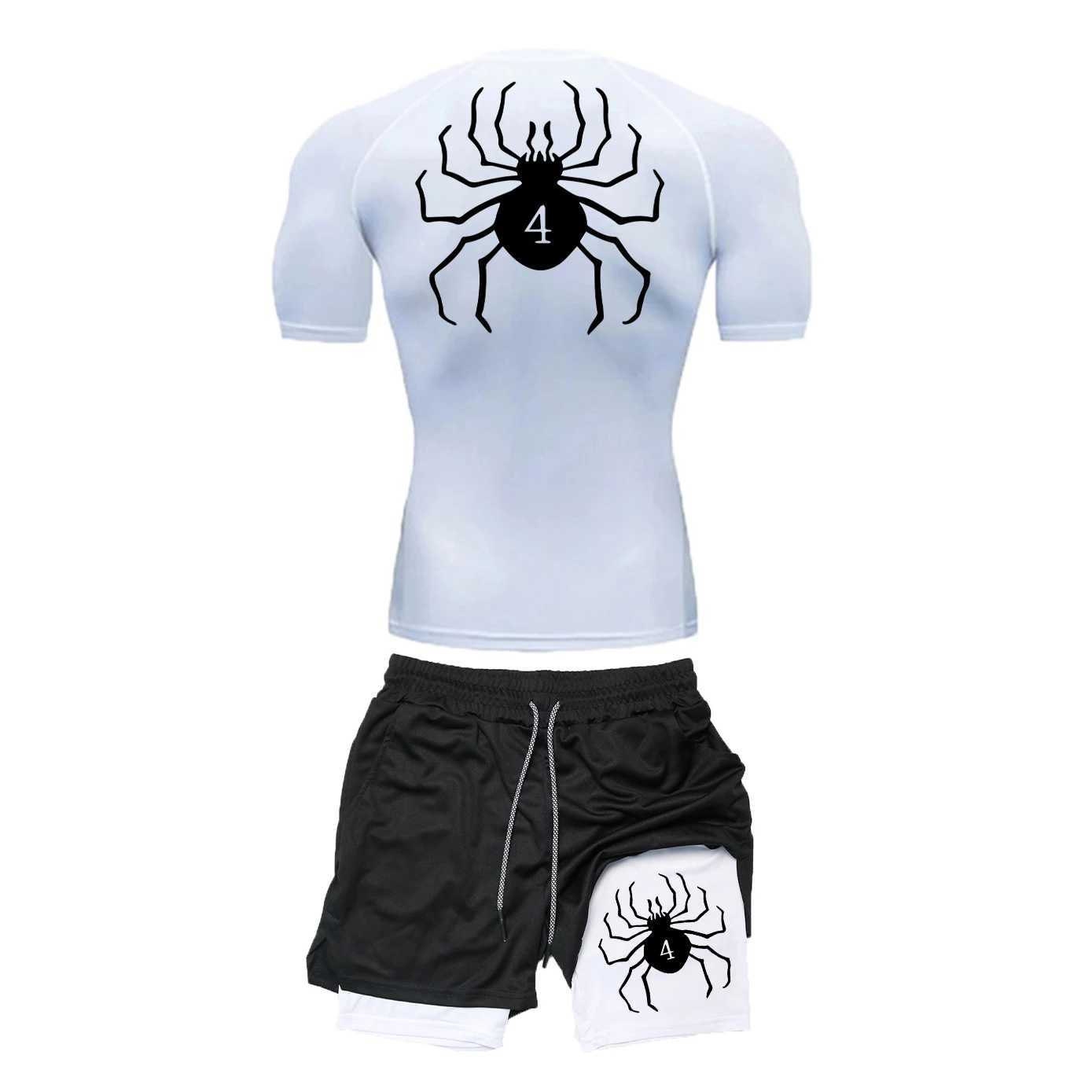 Anime Hunter X Hunter Compression Shirt Set Performance Set Mens Athletic Workout Quick Dry T+ Bilayer Shorts X250701