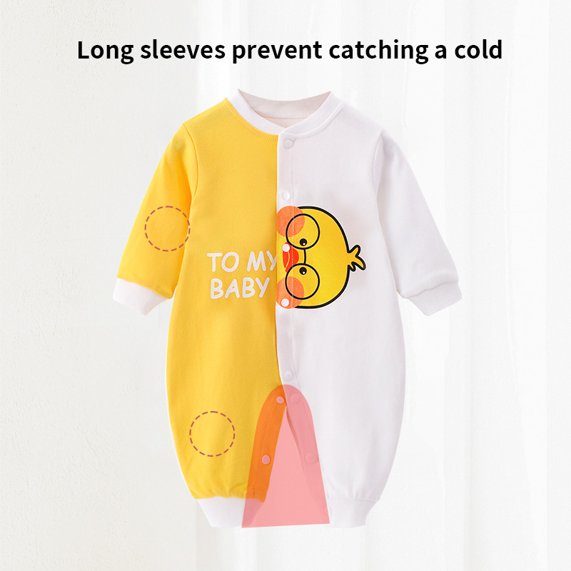 Baby Jumpsuit Spring And Autumn Newborn Clothes Pure Cotton A Baby Spring Clothes Romper Crawling Clothes Four Seasons Thin