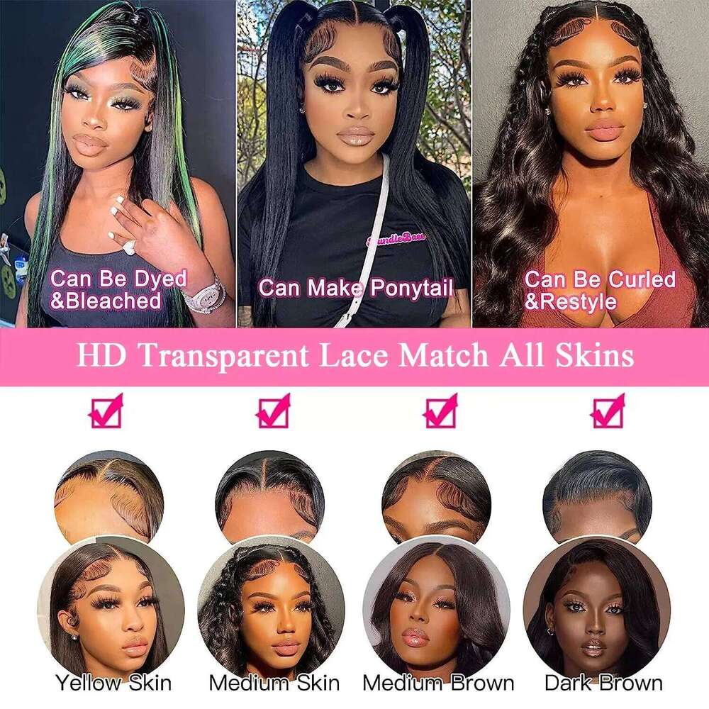 Glueless Straight 5x5 6x4 Wear Go HD Lace Closure 30 32 34 36 38 Inch Brazilian 100% Human Hair Wig