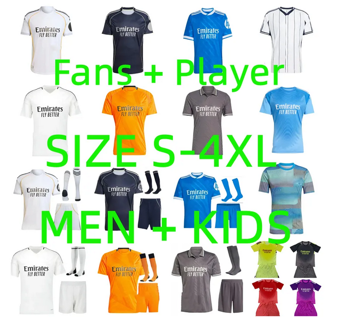 24 25 26 MBAPPE BELLINGHAM reals madrids Soccer Jerseys 2025 2026 COURTOIS VINI JR VALVERDE Tchouameni real madridsoccer jersey football shirt kids Player Version