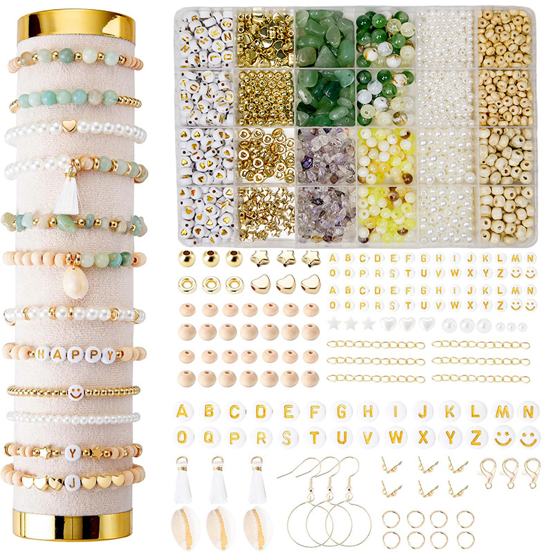 Natural Stone Beads Kit: Irregular Gemstones for Boho Bracelets & Earrings Making - Adult DIY Jewelry Craft Supplies