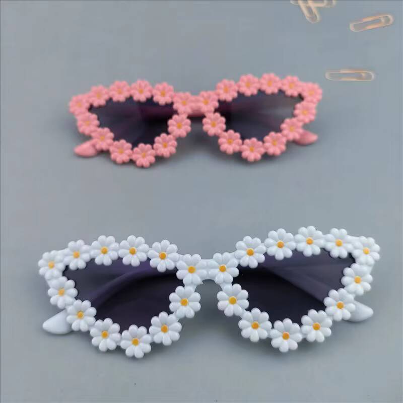 Kids Flower Sunglasses Girls Cat Eye Frame Glasses Children Cute Daisy Shades Outdoor UV Protection Party Eyewear Gafas De Sol ddmyshoesvip Z260305