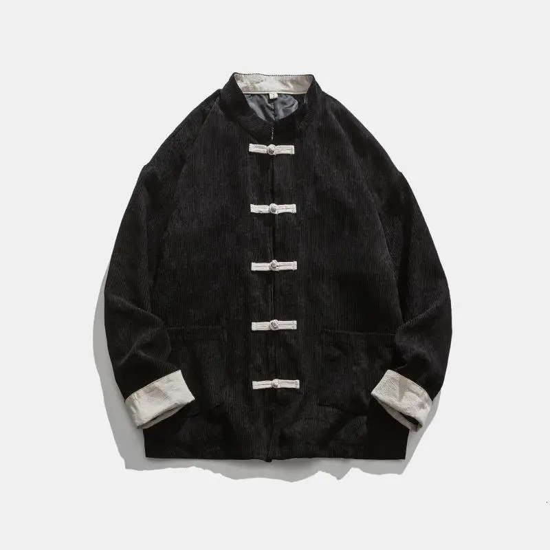 Autumn Chinese Style Corduroy Casual Tang Suit Men Coat Loose Casual Jackets Men Top Retro Zhongshan Suit China-Chic Coat 250628