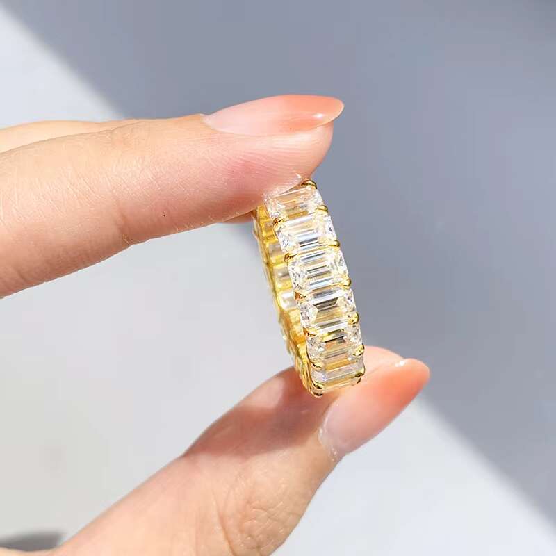 Hot Selling Moissanite Jewellery Eternity Ring 925 Sterling Silver Eternity Band Rings for Women Gift Engagement