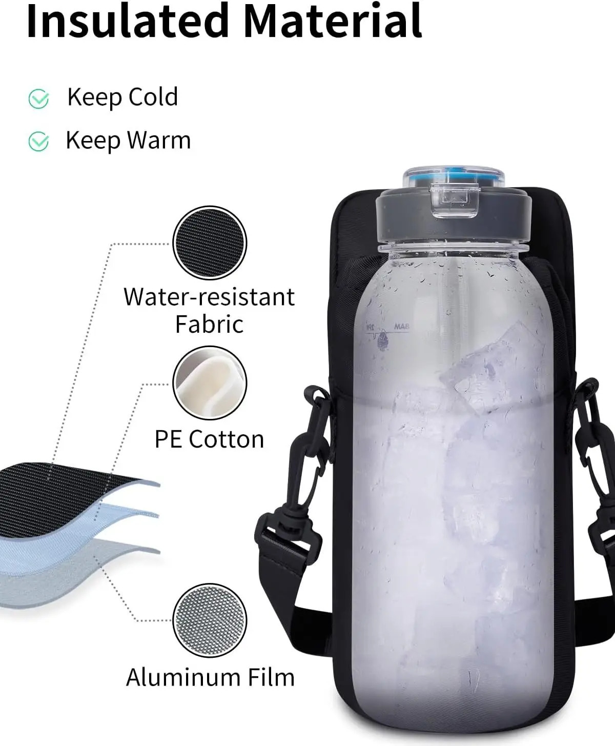 Spot fitness magnetic water bottle bag gym portable slanted water cup bag strong magnetic sports water bottle hanging bag 250701