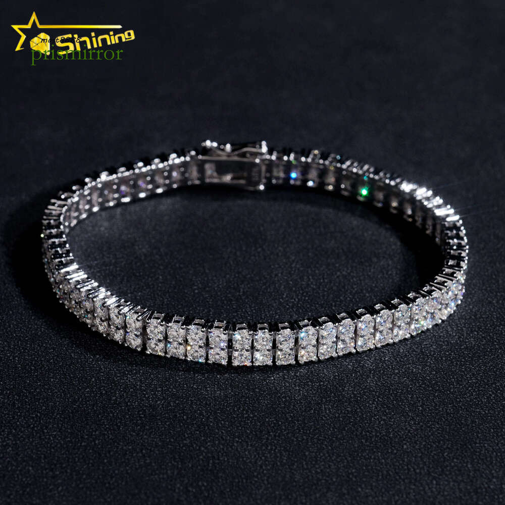 Hip Hop Jewelry 6MM Iced Out Sier Gold Plated VVS D Color Moissanite Men Moissanie Tennis Bracelet