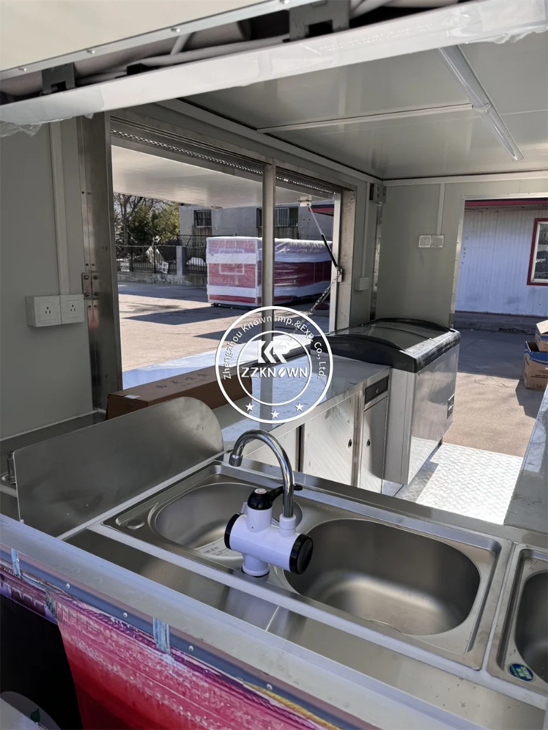 Fast Food Trailer Pizza Snack Cart Street Restaurant Catering Trailer Fully Equipped Concession Food Truck Mobile Ice Cream Cart