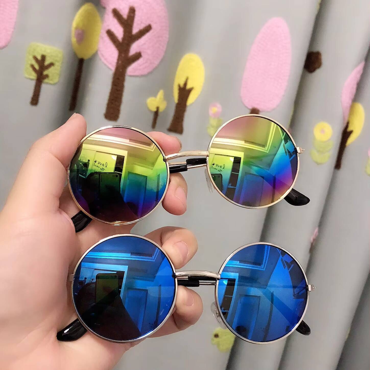 Round Kids Sunglasses Metal Frame Vintage Boys Girls Punk Glasses UV400 Eyeglasses Children 2-8 Years Old Visor Mirror Eyewear ddmyshoesvip Z260305