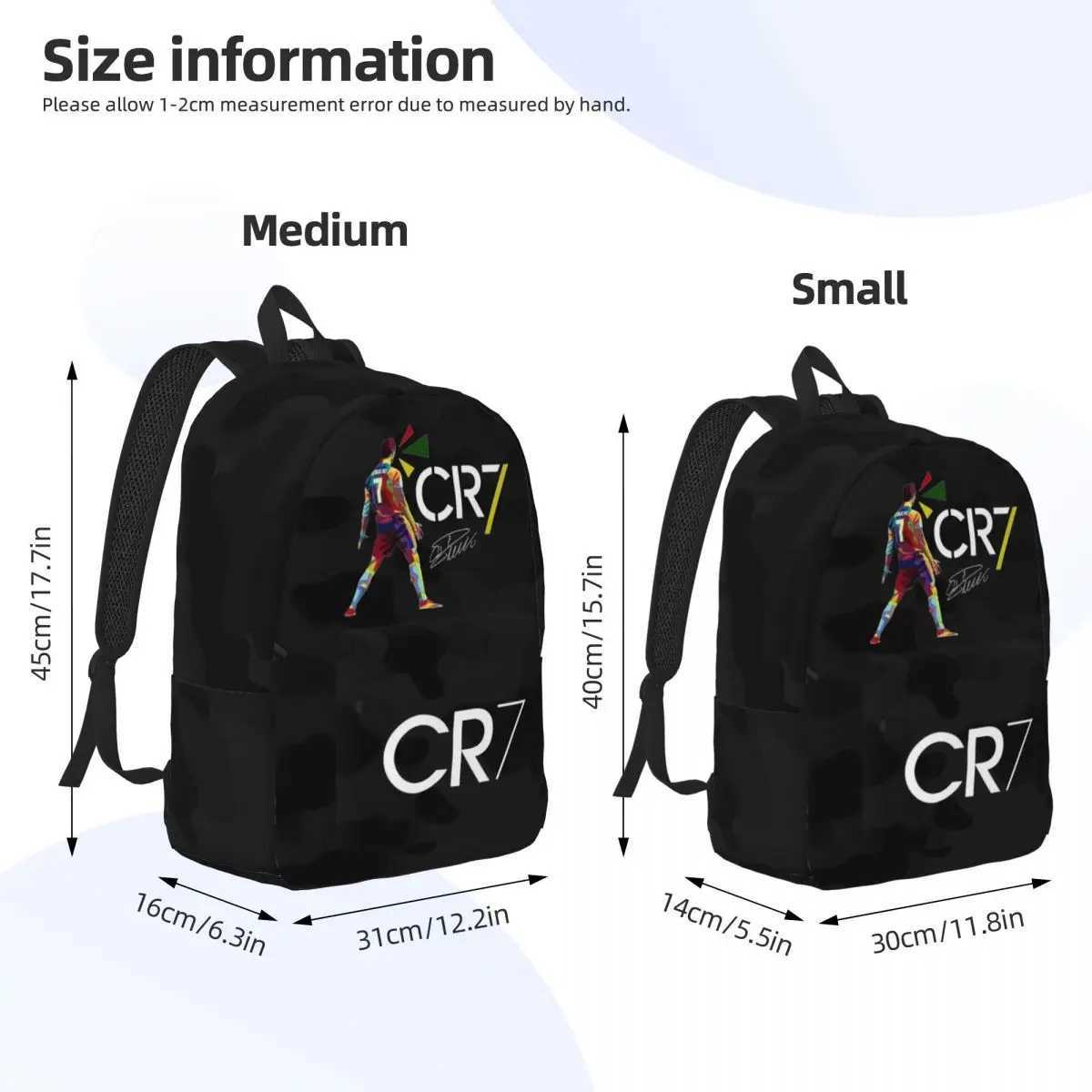 Football Legend CR7 Ronaldos Backpack for Men Women Fashion High School Work Daypack Laptop Computer Shoulder Bag Sports X250630
