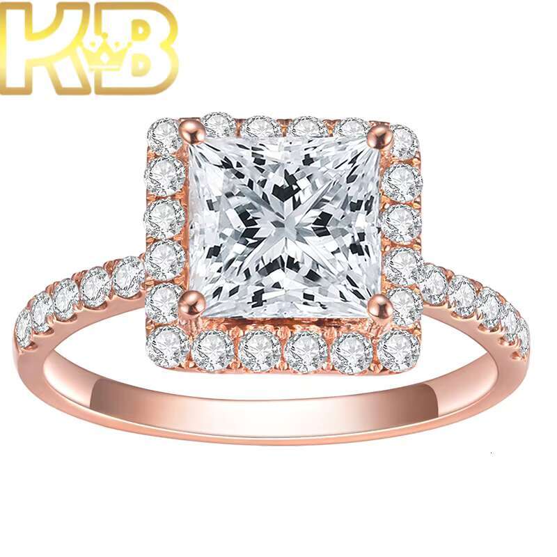 Luxury Lab Created Diamond Pave Ring 925 Silver Conflict Free Synthetic Diamond High Quality Bridal Jewelry Anniversary Gift