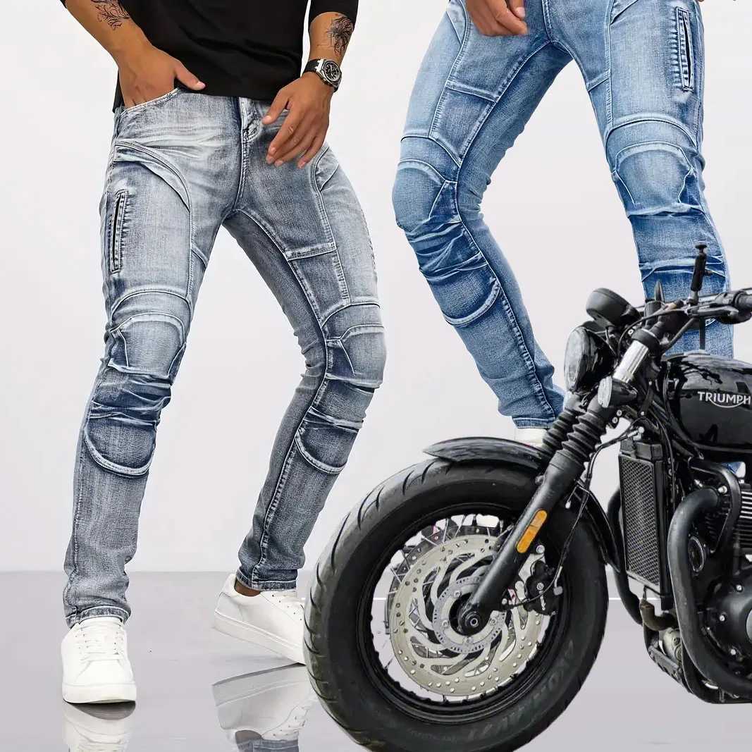 2025 New Motopants leisure motorcycle jeans riding trousers off-road motocross riding pants zipper design Multiple pockets W250701 W250701