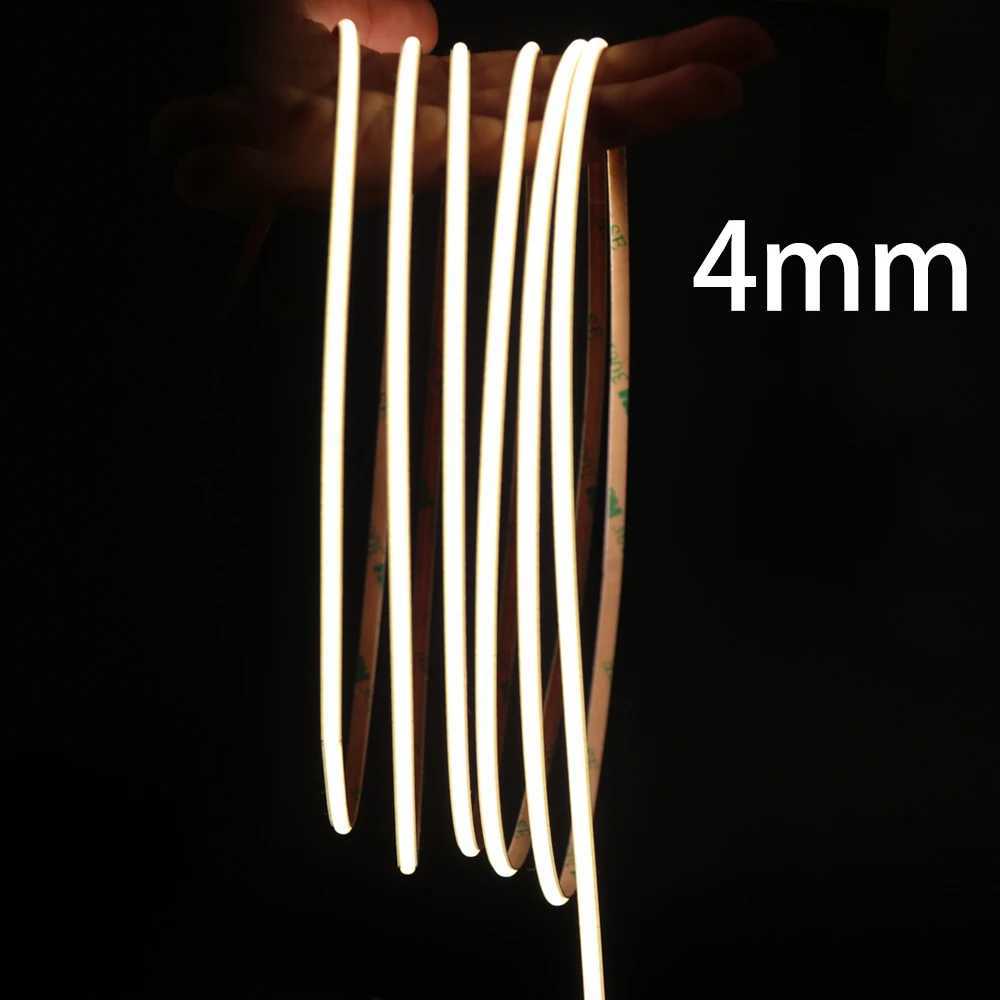 4mm Narrow COB LED Strip Lights for Car Wall Room Decoration 12V 24V 480LED Warm Cool White Tape Light Bar 5000K Ribbon Dimmable W250701