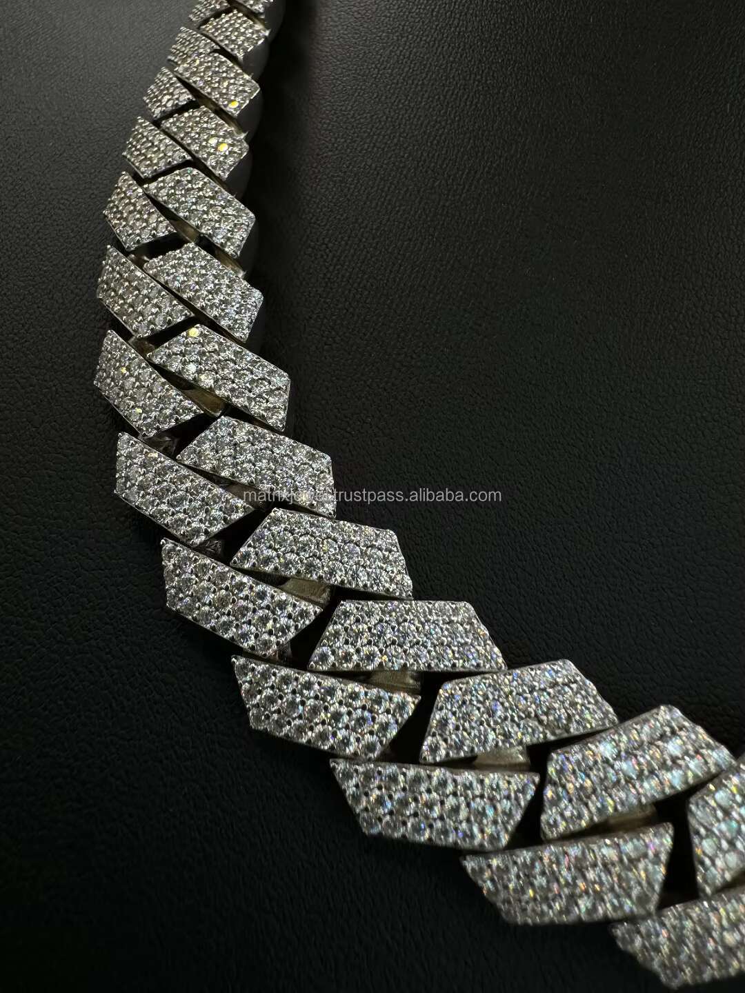 16mm 3 Rows Cuban Chain D VVS Moissanite Cuban Link Chain Iced Out 925 Silver Hiphop Moissanite Chain Cuban Necklace