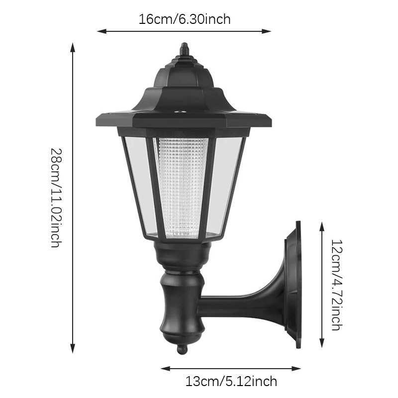 Retro Solar Wall Lights Outdoor Hexagonal Lamp IP65 Waterproof Fence Light LED Landscape Lighting for Courtyard Garden Decoration XJ250624