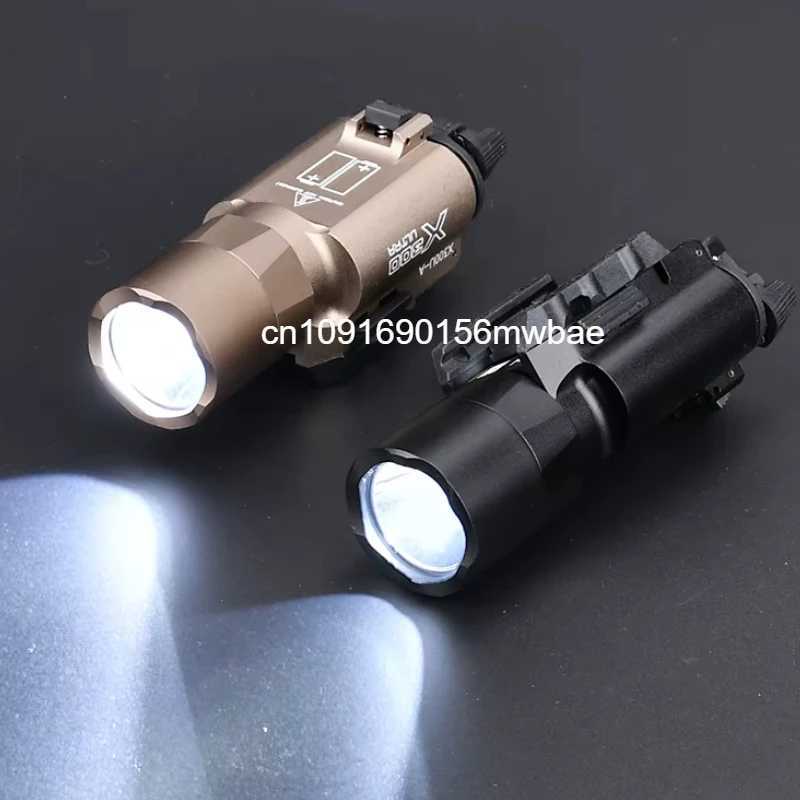 Tactical Airsoft Surefir X300U X300 Ultra 600lm LED Flashlight Rifle Weapon Pistol Scout Hunting Gun Outdoor Light Fit 20MM Rail XJ250701