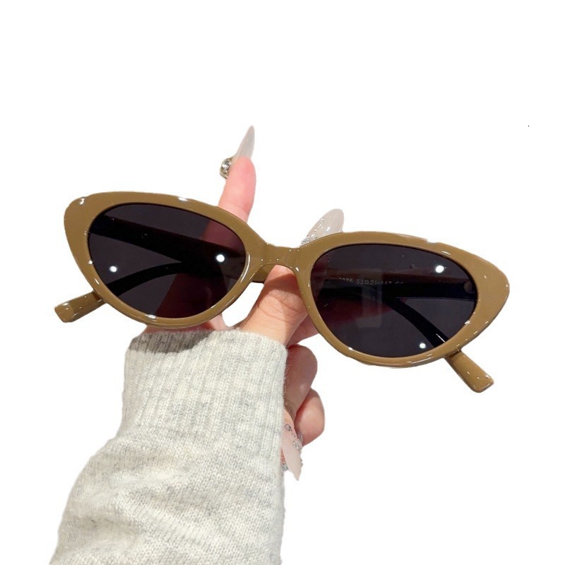 Luxury Designer Cat Eye Sunglasses for Small Faces High-Quality Y2K Style New Hip Hop Shades for Women