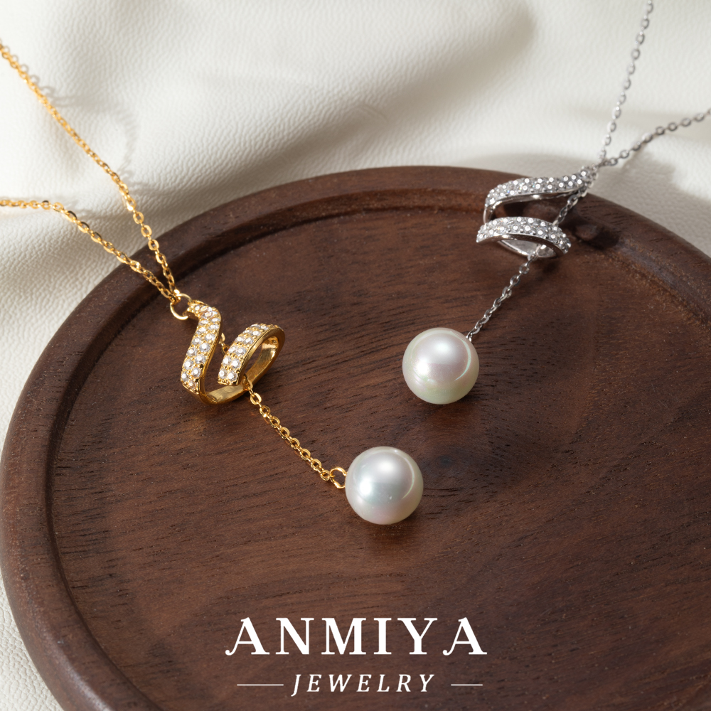 Luxury 925 Sterling Silver Jewelry, Exquisite Geometric Pendant Necklace with Pearl Tassel, Special Occasion Choice