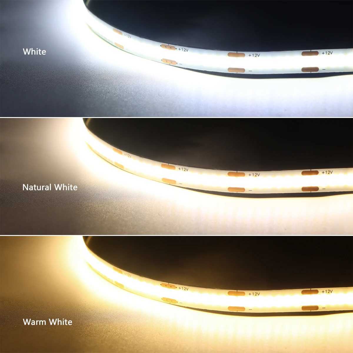 US EU Plug Multi Lamp Parallel LED Strip Lights Flexible COB LED Tape Adhesive Cuttable For Kitchen Closet Shelves DIY Lighting W250701