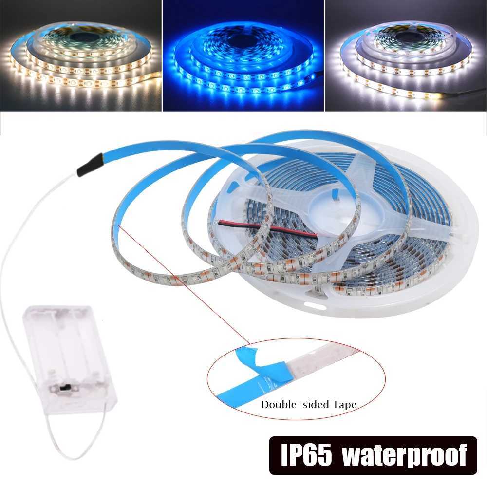 3AA Battery 5V USB LED Strip 2835 White Warm/Blue Flexible Ribbon Night light For TV Background Lighting 50CM 1M 2M 3M 5M W250701