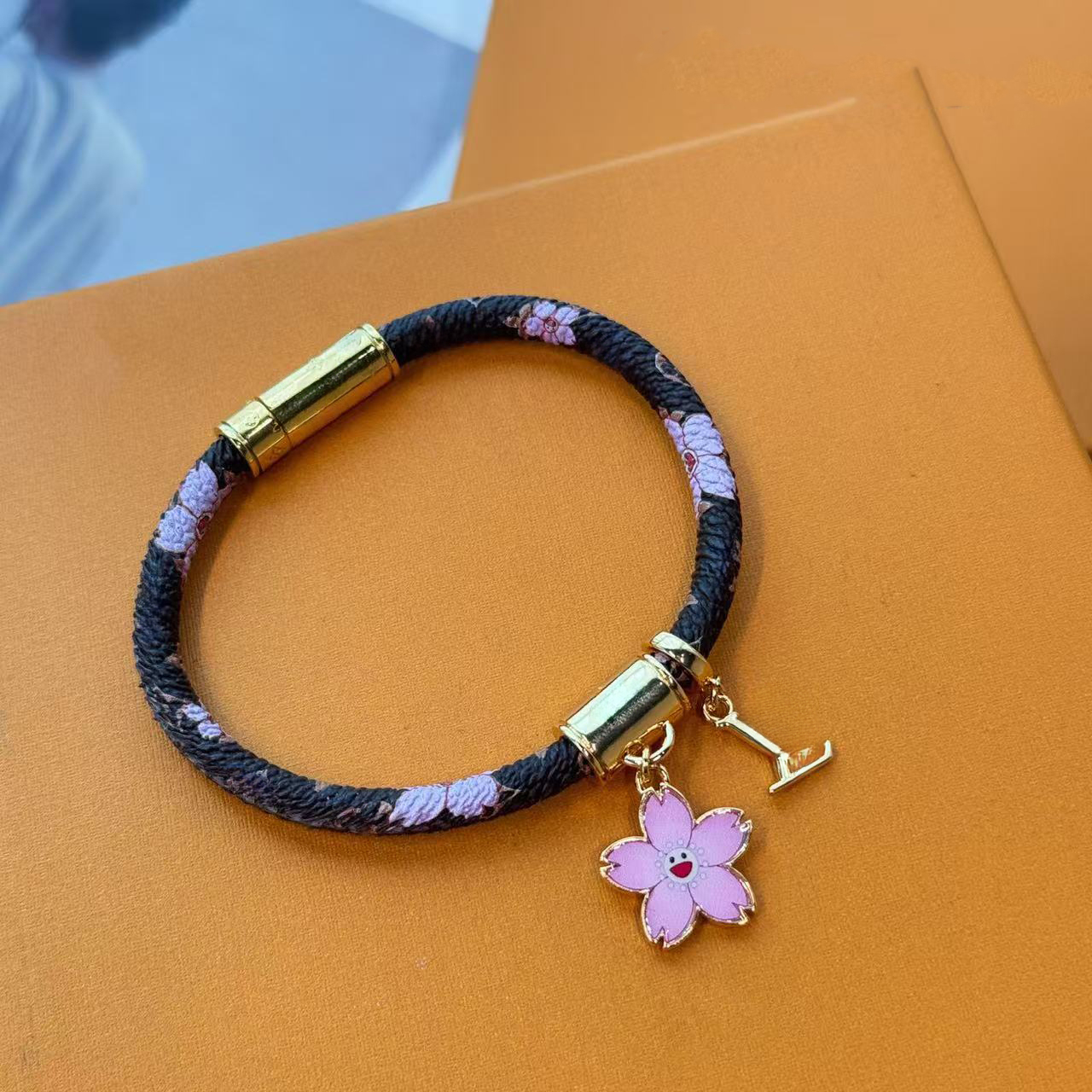 TM cerise bracelet designer Murakami Cherry blossom bracelets cherry classical charm bracelet luxury jewlery designer for women plated gold bracelet key chain