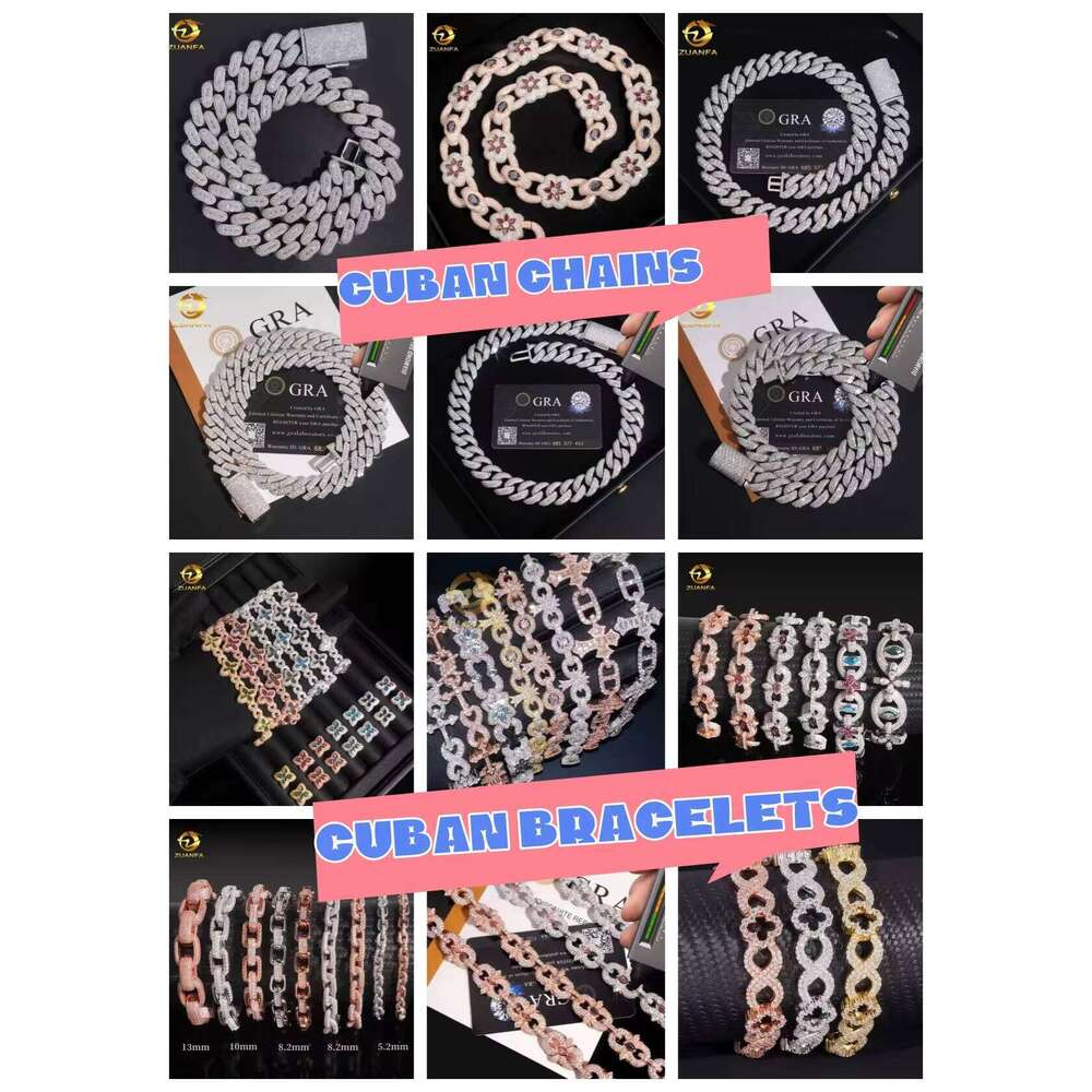 Iced Out Pearl 8Mm Single Row Sier Gold Plated Mens And Womens Cubic Zirconia Cuban Chain Necklace