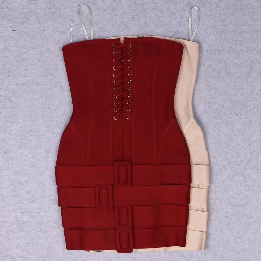 Summer new classic girlie stretch lightweight dress with drawstring bra band