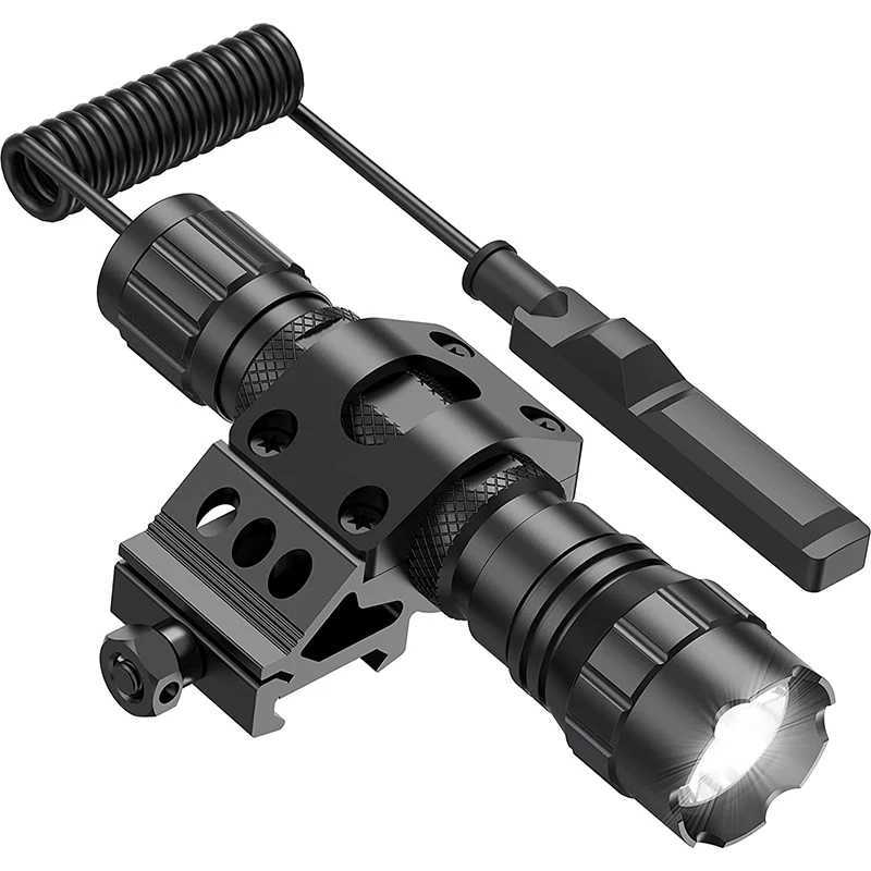 Tactical Flashlight 1200 Lumen LED Weapon Light with Picatinny Rail/Mlok Mount for Outdoor and Pressure Switch IncludedXJ250701