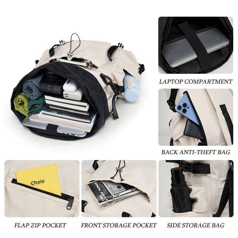 Oxford Men's Backpack 15.6 inch Laptop Fashion Personalized Waterproof Travel Outdoor Drawstring School Teenage Lightweight Bag
