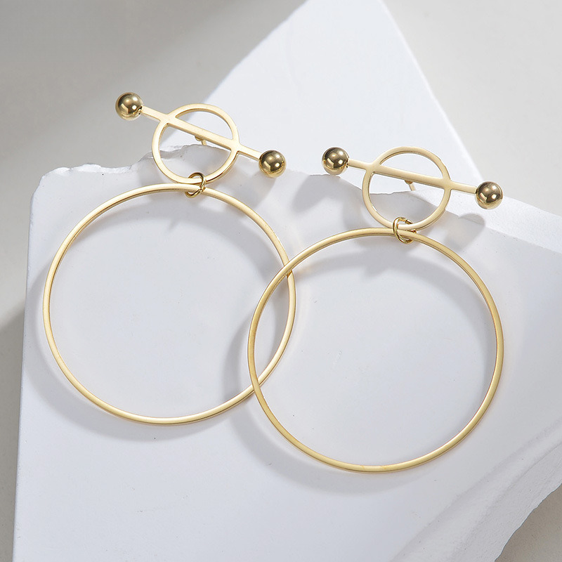 New Style 18K Designer Earrings Gold Plated Stainless Steel Earrings Fashion INS Ladies' Jewelry Earrings Style Hollow Circle Hoop Earrings Titan