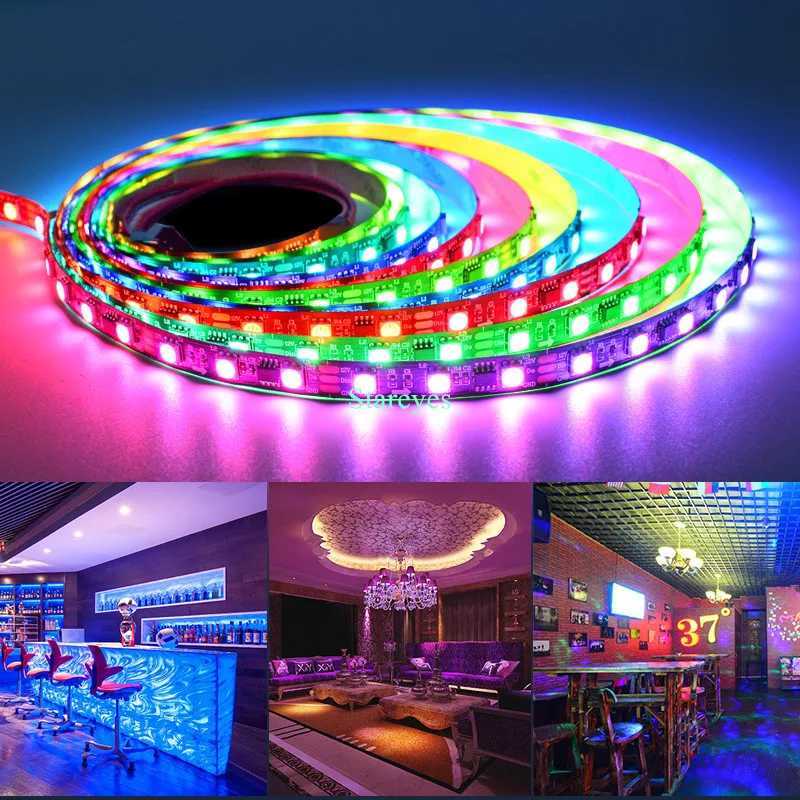 Magic color SMD5050 5m UCS1903 WS2811 DC12V WS2812B DC5V RGB SPI Pixel LED Strip Individually Addressable Digital LED Tape Light W250701
